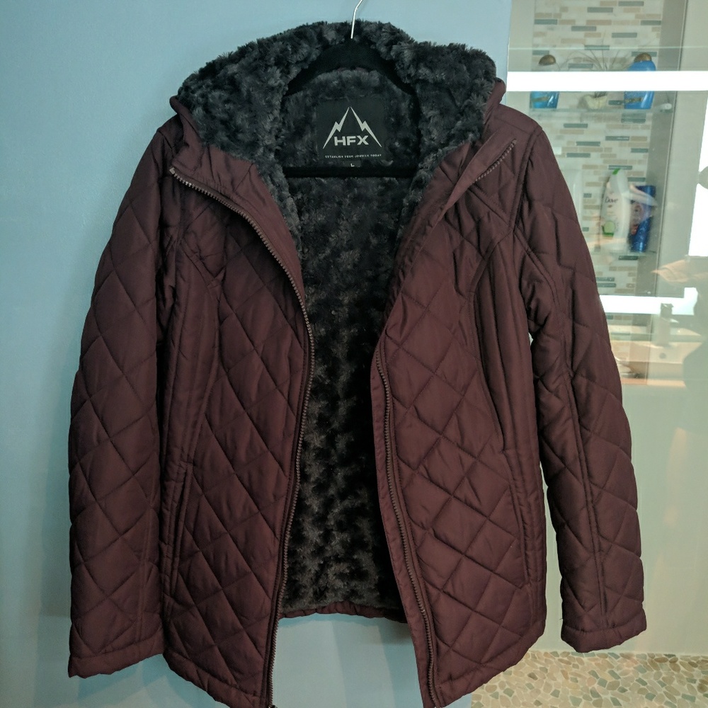 HFX Carly Cozy Quilted Jacket, bordeux/purple